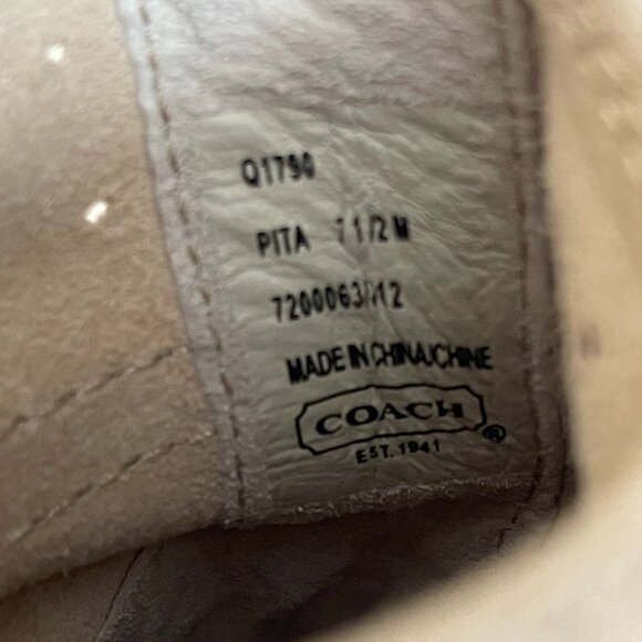 Coach Pita Suede Beige High Top Sneakers Size: 7.5 - Picture 11 of 14